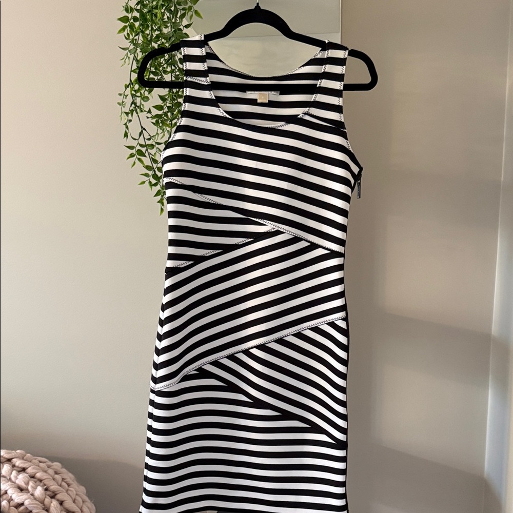 MK Black and White Striped Dress